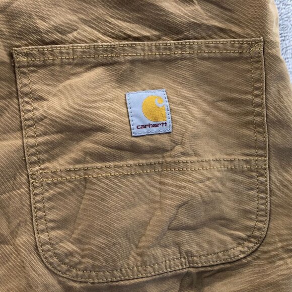 Carhartt Men's Work Shorts Size 34 Rugged Flex Relaxed Canvas Khaki Tan Casual - Picture 15 of 16